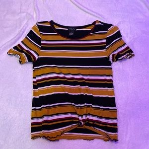 never worn! black,gold,white,and maroon striped shirt from Rue 21